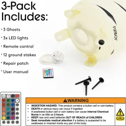 Discount Funboy Standing Light-Up Mummy Ghost Decor, Set of 3
