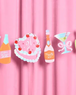 Best xo, Fetti 21st Birthday Banner - cocktail garland