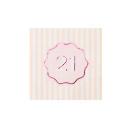Clearance Bonjour Fete 21st Birthday Cocktail Napkins