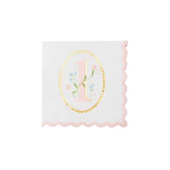 New Bonjour Fete 1st Birthday Petal Pink Small Napkins