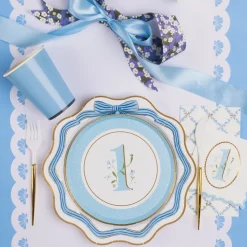Bonjour Fete 1st Birthday Sky Blue Small Plates