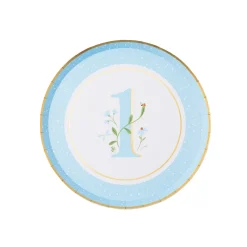 Bonjour Fete 1st Birthday Sky Blue Small Plates