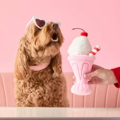 New The Foggy Dog Strawberry Milkshake Interactive Snuffle Dog Toy