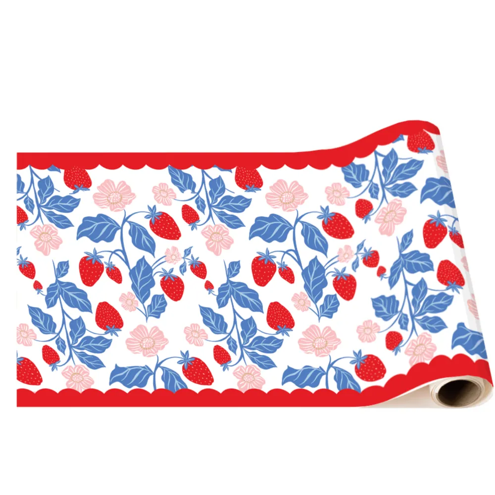 New Bonjour Fete Summer Strawberry Table Runner