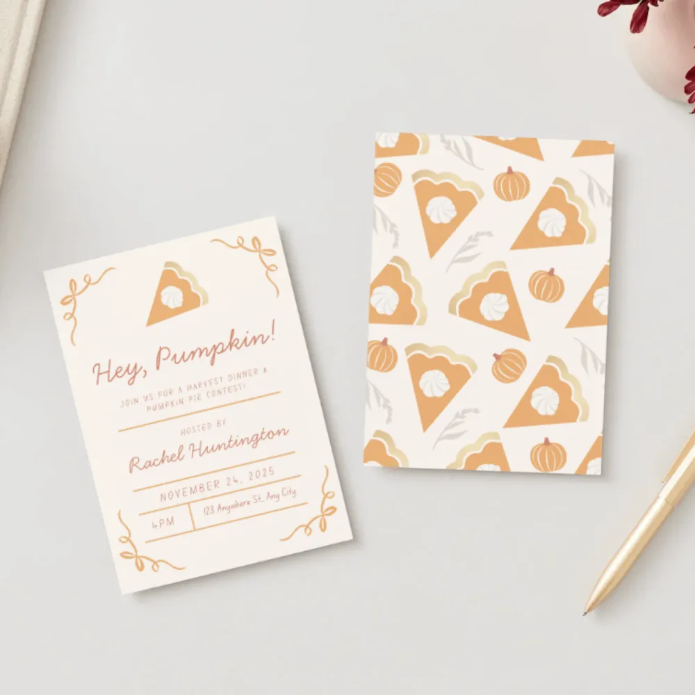 New Bonjour Fete Sweet as Pumpkin Pie Digital Party Invitation