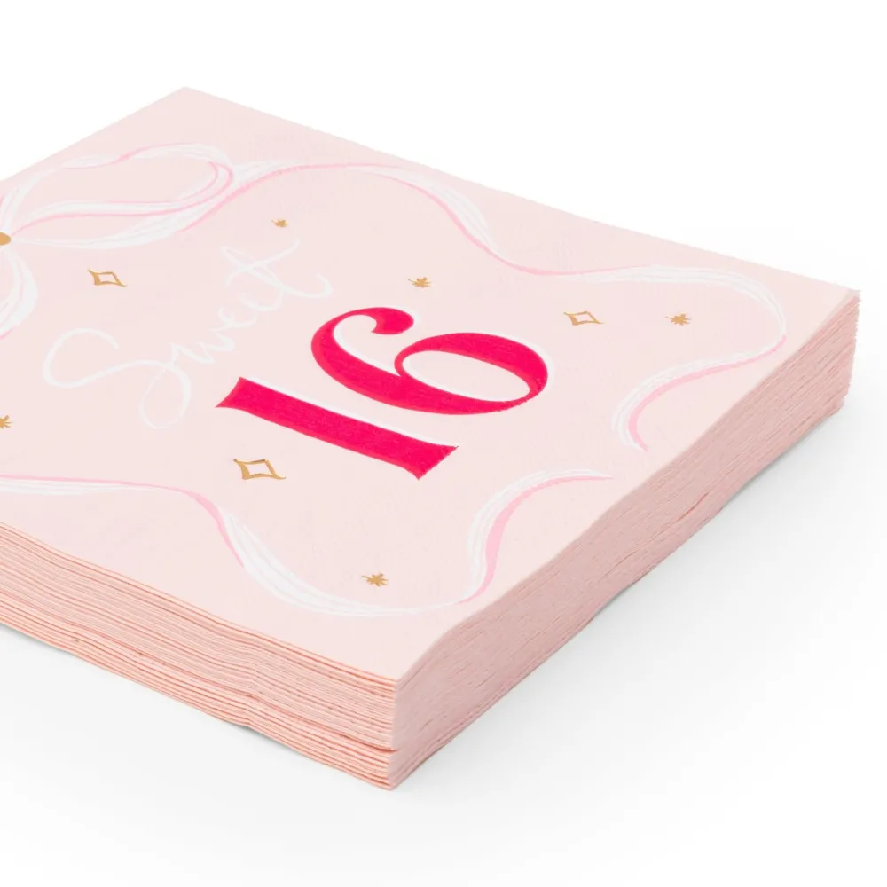 Sale Bonjour Fete Sweet 16 Bow Large Napkins
