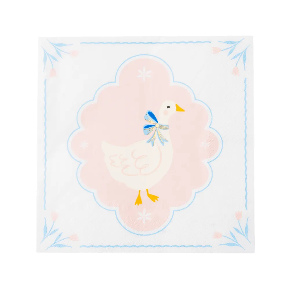 New Bonjour Fete Sweet Goose Large Napkins
