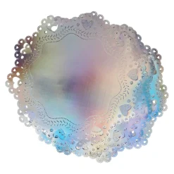 Clearance Packed Party Sweetheart Iridescent Doily Placemats (10 count)