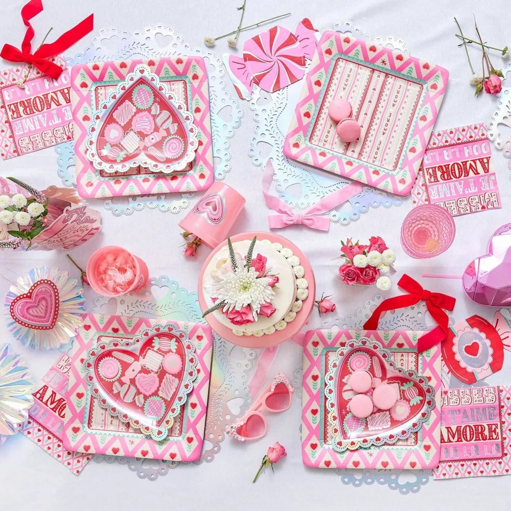 Clearance Packed Party Sweetheart Iridescent Doily Placemats (10 count)
