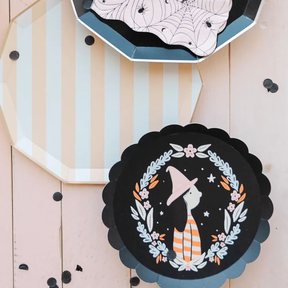 New Bonjour Fete Sweet Peach Signature Cabana Stripe Plates