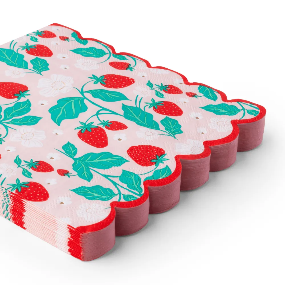 New Bonjour Fete Sweet Strawberry Large Napkins