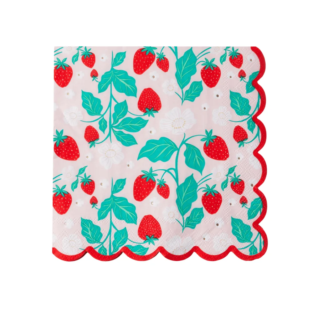 New Bonjour Fete Sweet Strawberry Large Napkins