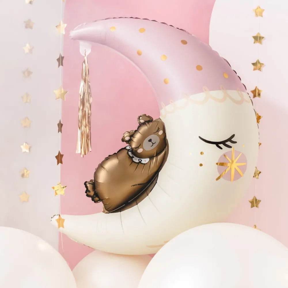 Party Deco Teddy Bear Moon Balloon