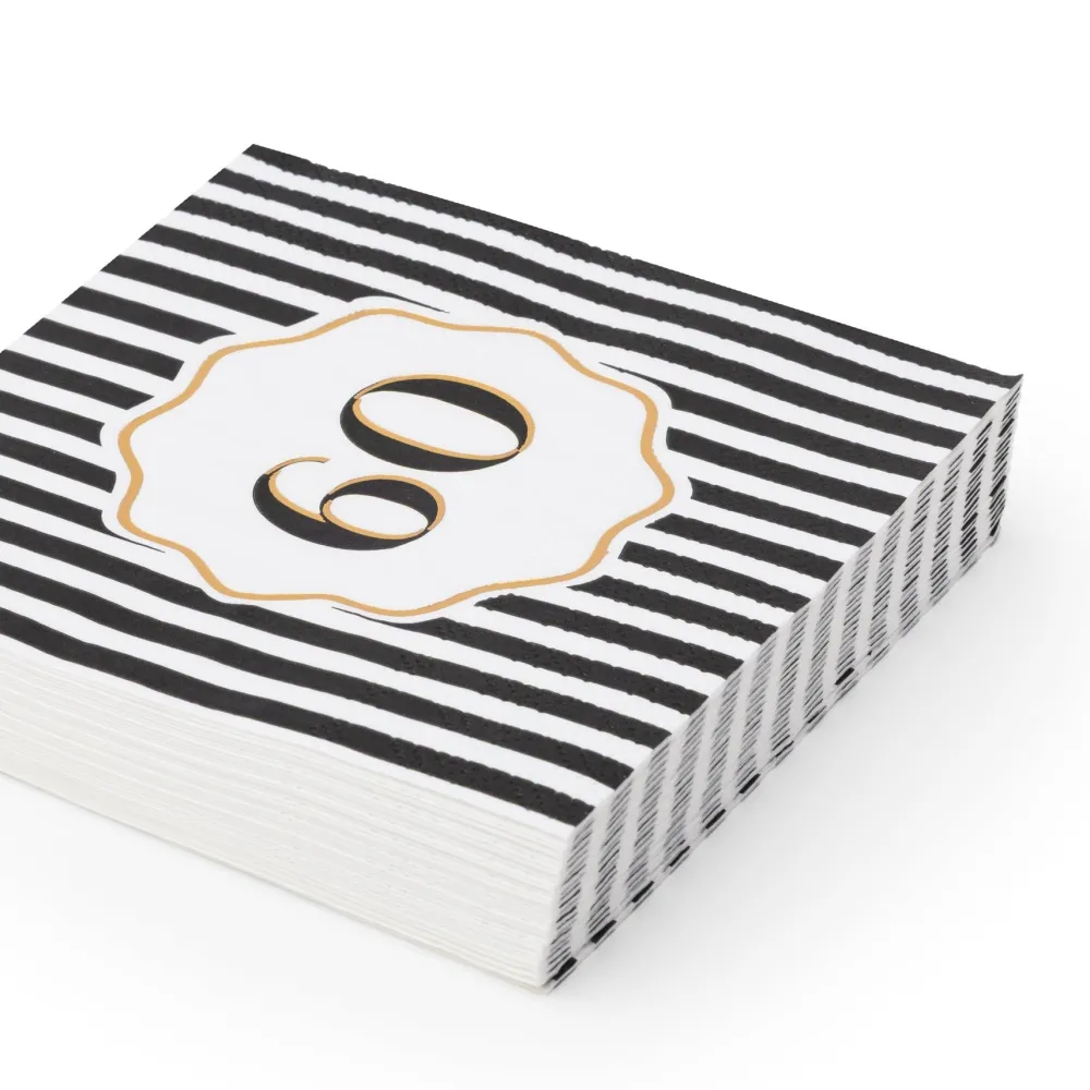 Online Bonjour Fete 60th Birthday Cocktail Napkins