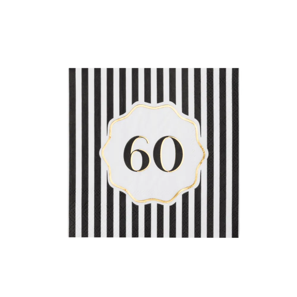 Online Bonjour Fete 60th Birthday Cocktail Napkins