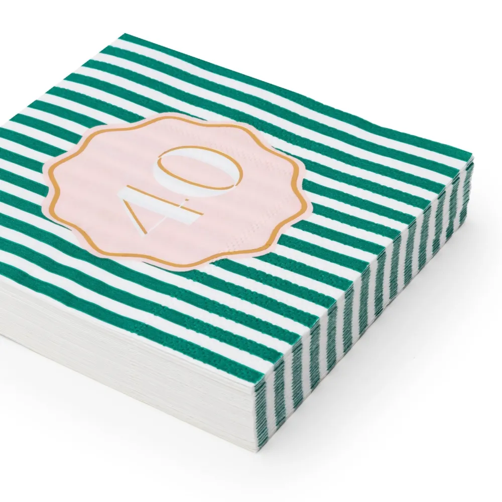 New Bonjour Fete 40th Birthday Cocktail Napkins