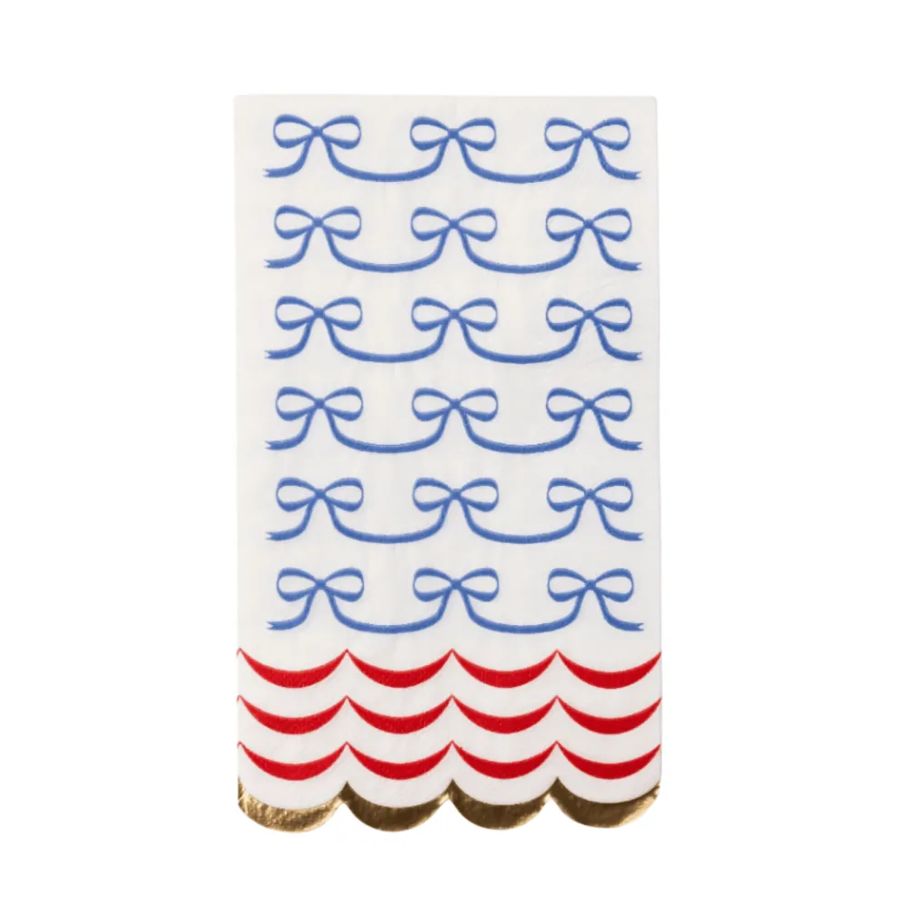 Bonjour Fete 4th of July Bow Flag Guest Towels