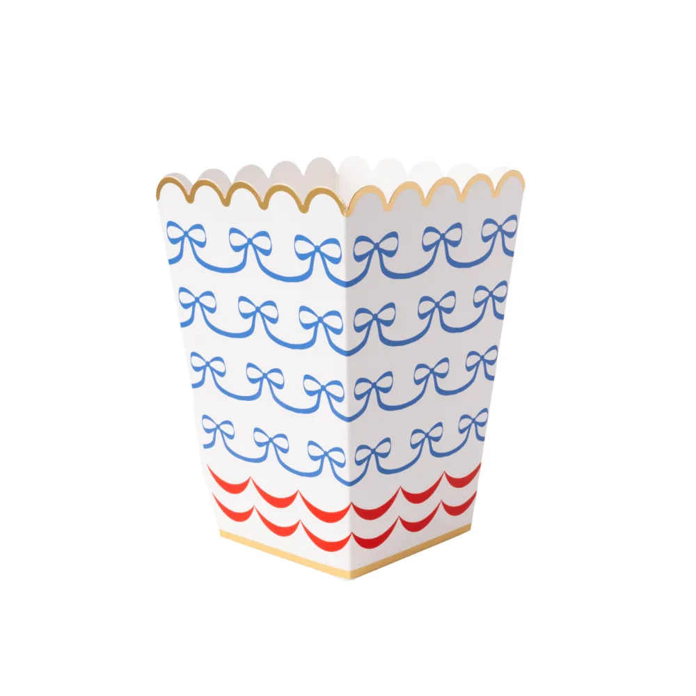 Best Bonjour Fete 4th of July Bow Flag Popcorn Boxes