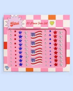 xo, Fetti 4th of July Face Gems - Flag & Star Set