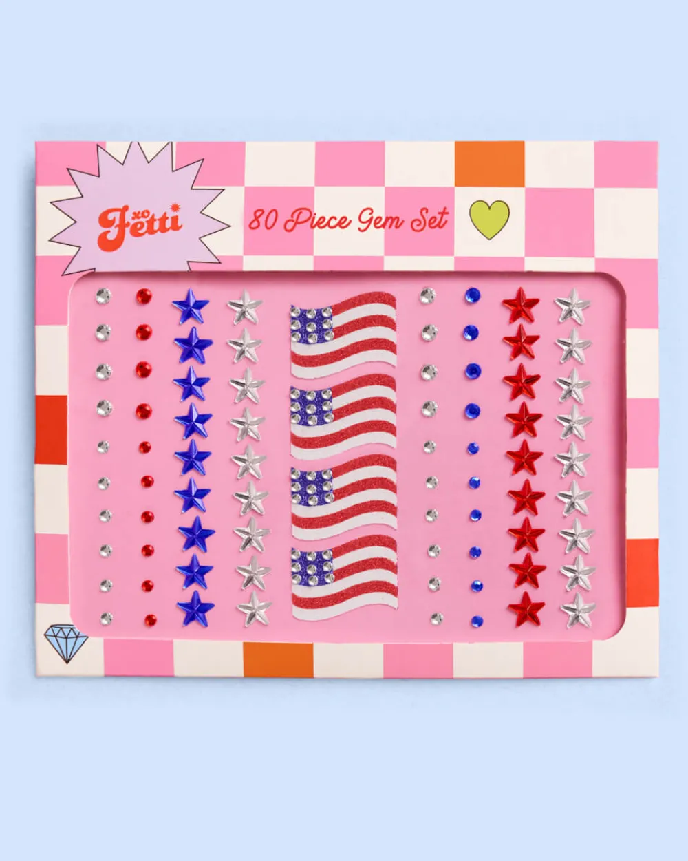 xo, Fetti 4th of July Face Gems - Flag & Star Set