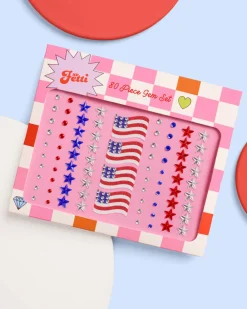 xo, Fetti 4th of July Face Gems - Flag & Star Set