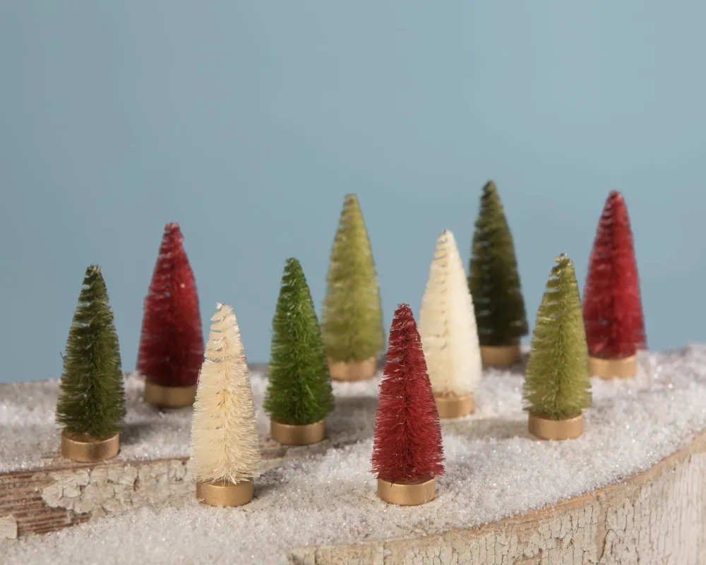 New Bethany Lowe Designs, Inc. Traditional Bottle Brush Trees Box S10