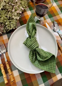 New Heather Taylor Home Two Toned Evergreen Napkins