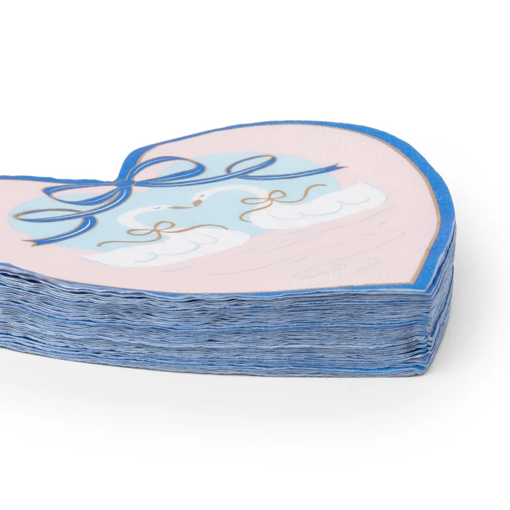 New Bonjour Fete Tying the Knot Swan Heart Napkins