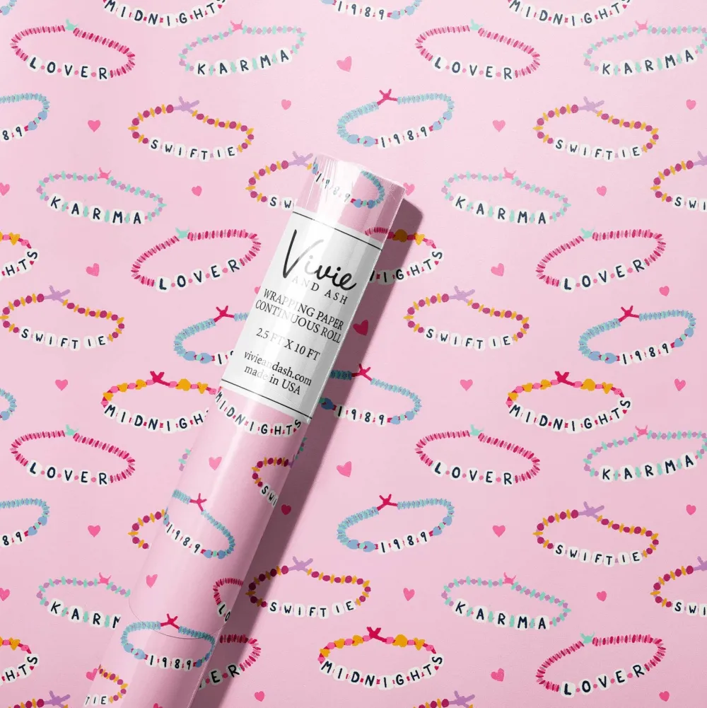 Vivie and Ash Unofficial Swiftie Friendship Bracelet Wrapping Paper