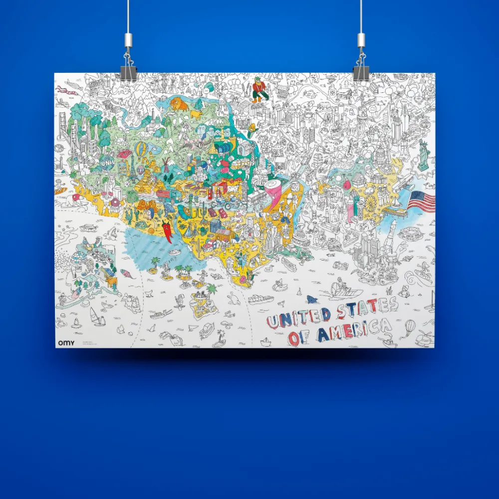 OMY U.S. USA Giant Coloring Poster