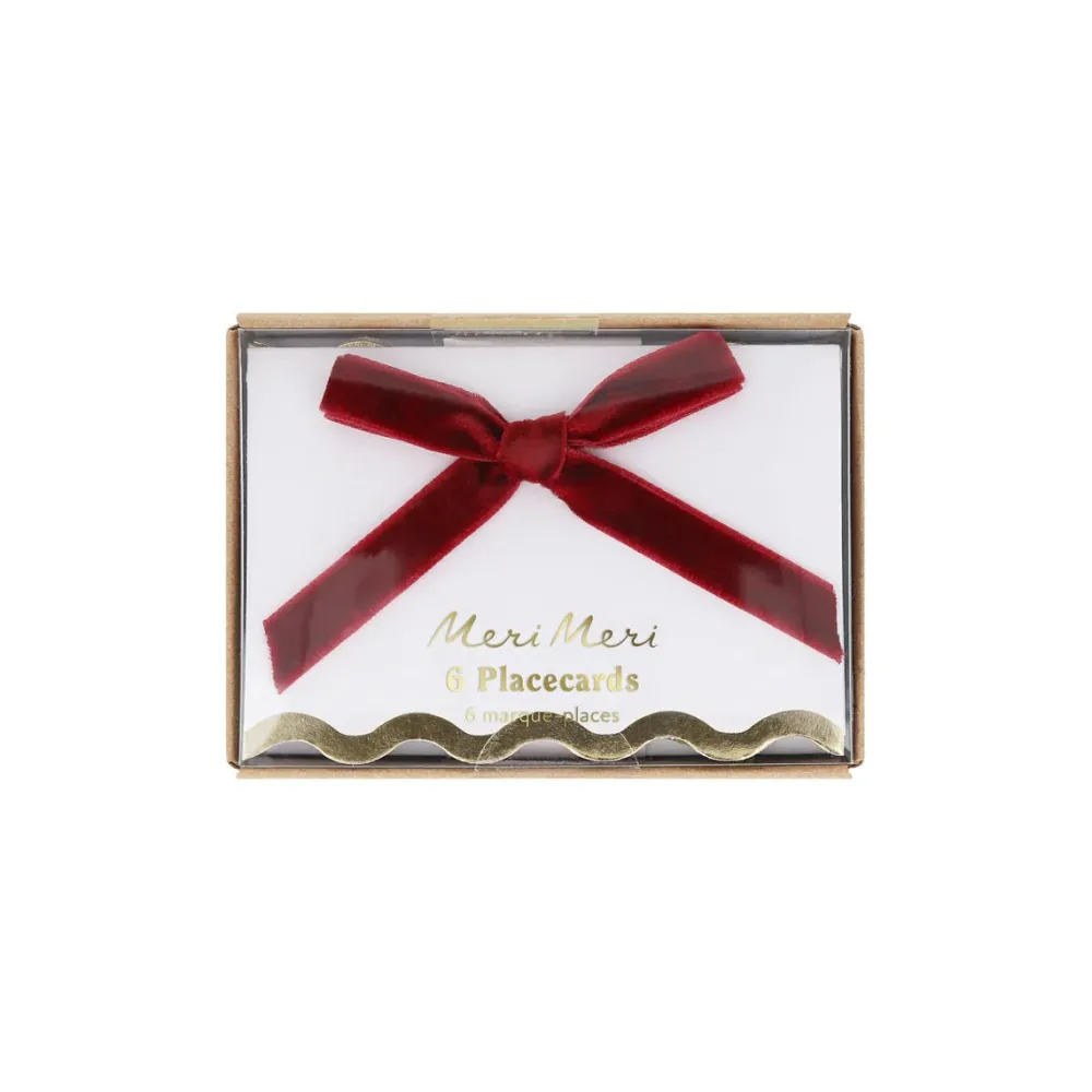 Meri Meri Velvet Bow Scalloped Place Cards