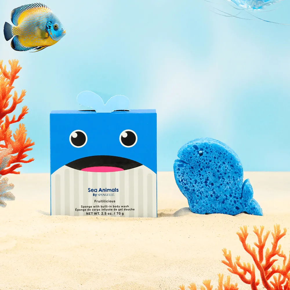 Hot Spongellé Walter Whale Shower Buffer Sponge