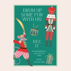 Online Bonjour Fete Whimsical Nutcracker Digital Party Invitation