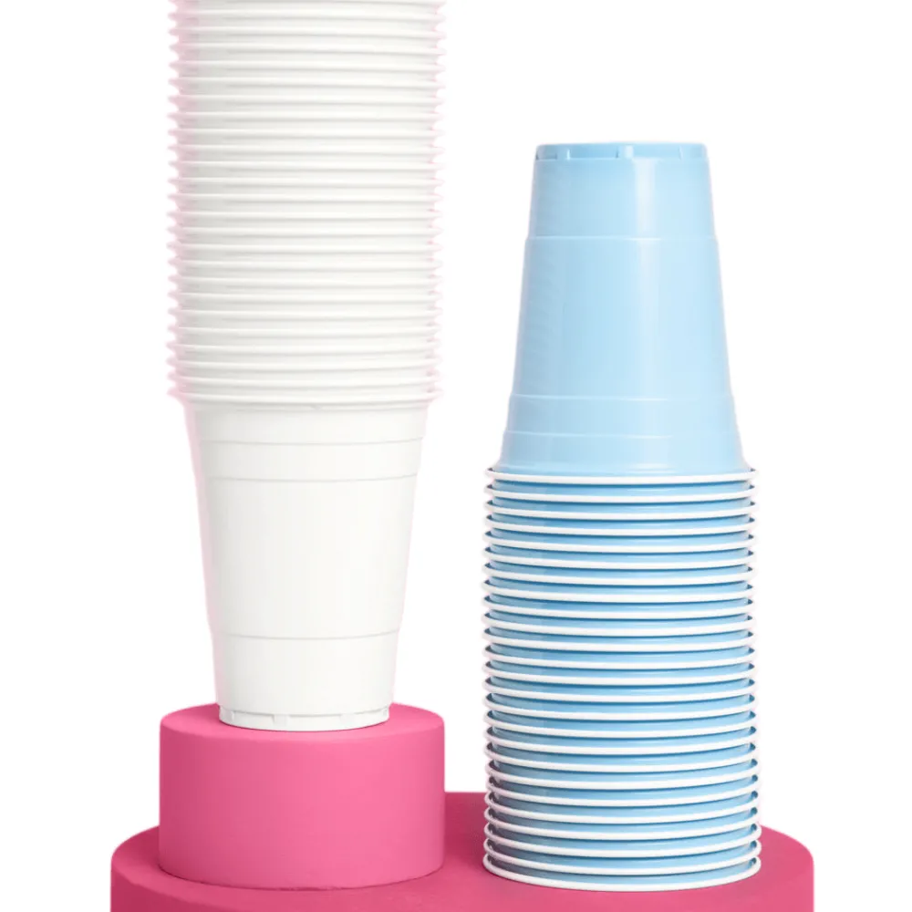 Best xo, Fetti White and Blue Plastic Cups