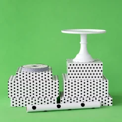 Best Bonjour Fete White & Black Polka Dot Display Box Risers