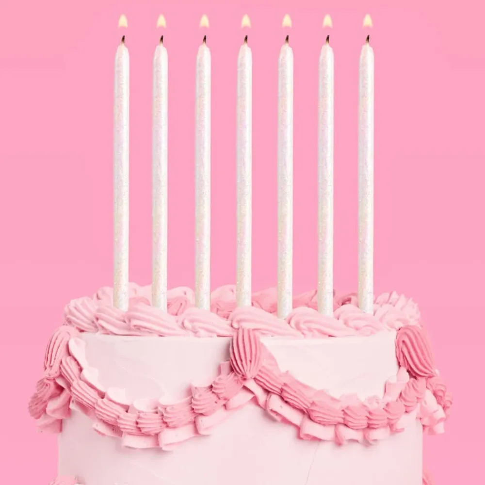 Hot xo, Fetti White Glitter Birthday Candles