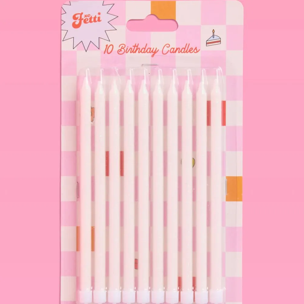 Hot xo, Fetti White Glitter Birthday Candles