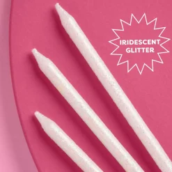 Hot xo, Fetti White Glitter Birthday Candles