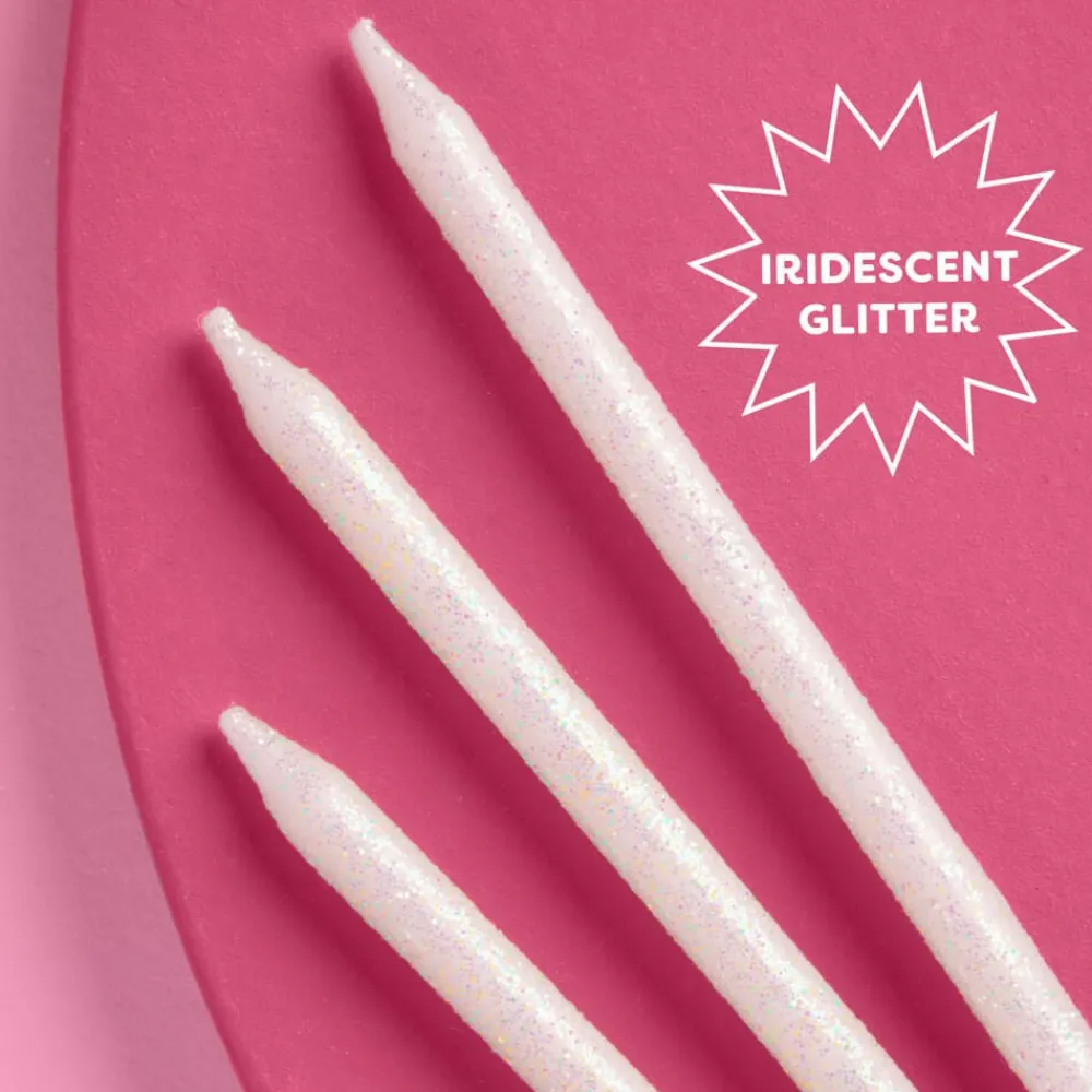 Hot xo, Fetti White Glitter Birthday Candles