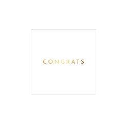 Hot Bonjour Fete White & Gold Congrats Cocktail Napkins