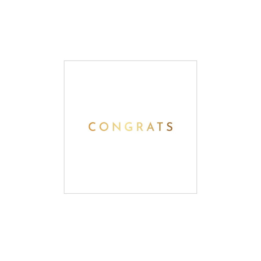 Hot Bonjour Fete White & Gold Congrats Cocktail Napkins