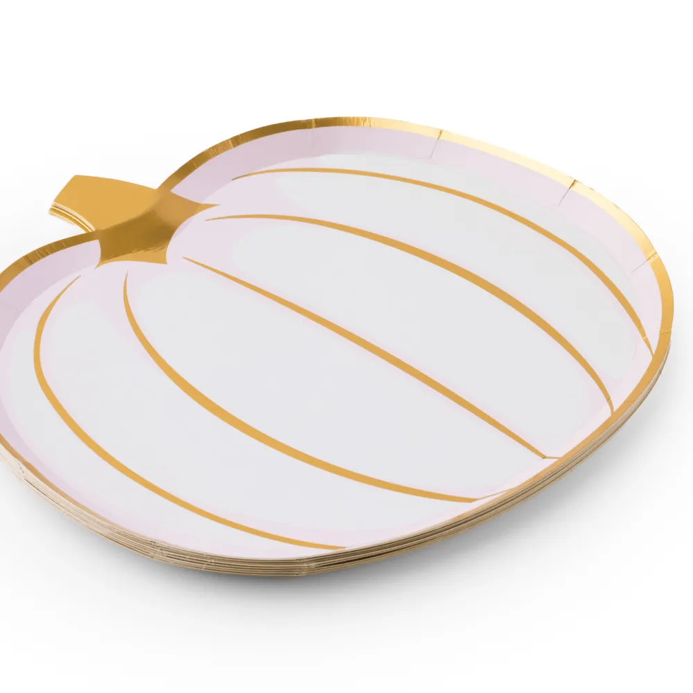 Bonjour Fete White & Gold Pumpkin Small Plates