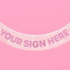 Clearance xo, Fetti White Iridescent Fringe Banner