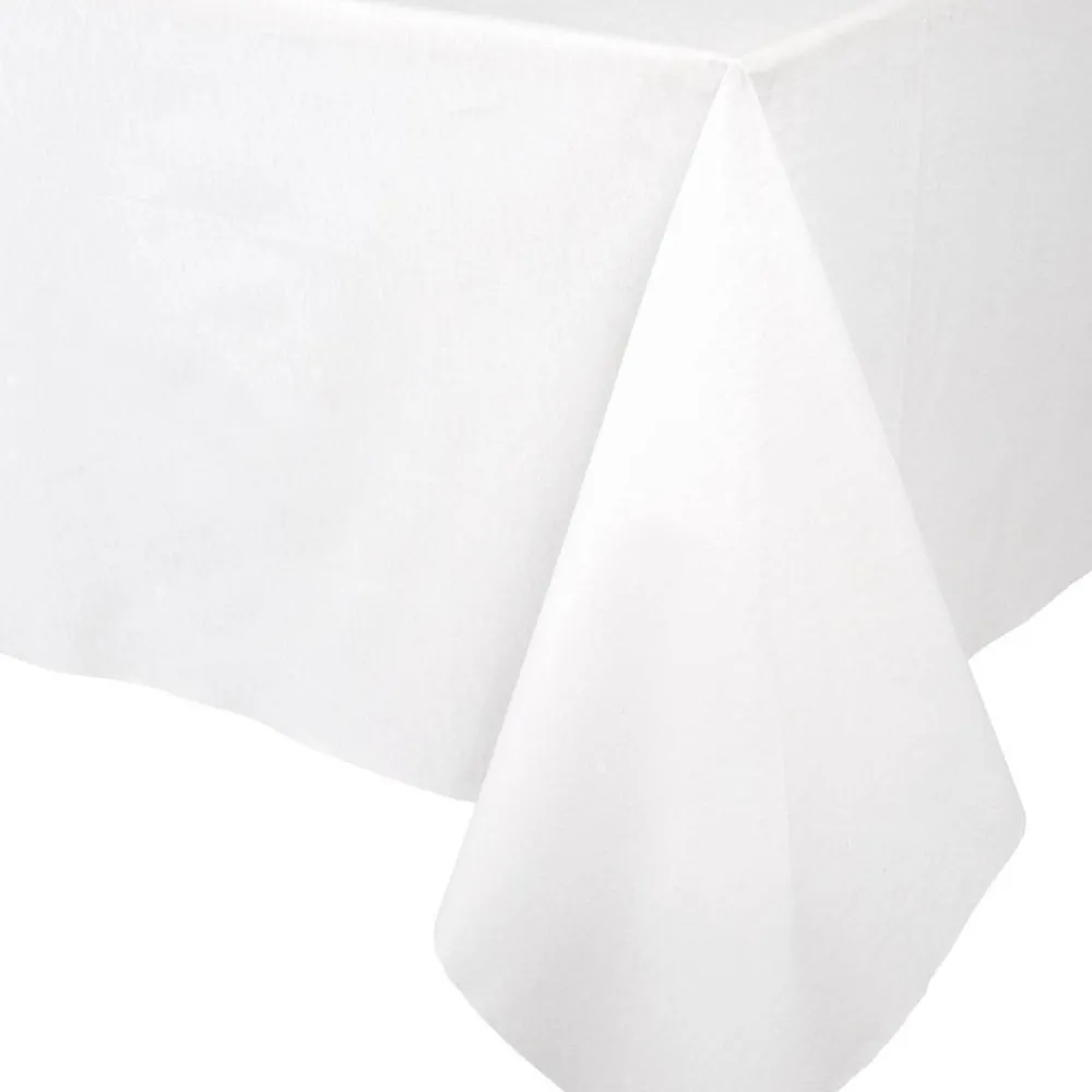 New Caspari White Paper Linen Like Table Cover