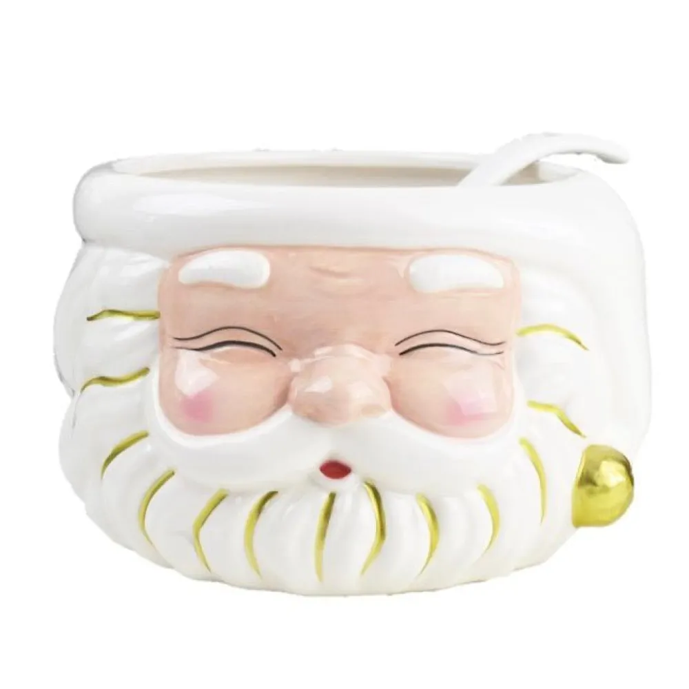 Sale 8 Oak Lane White Santa Punch Bowl with Ladle