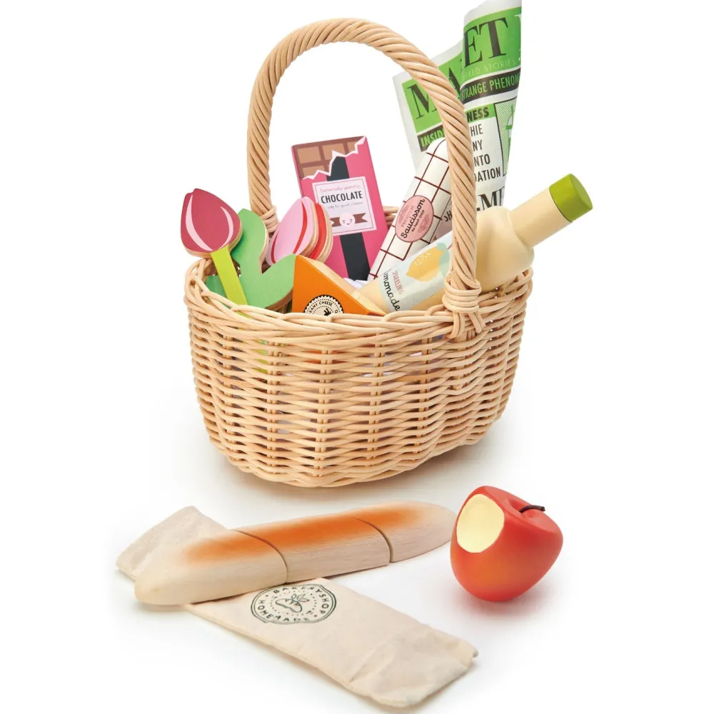 Tender Leaf Wicker Shopping Basket