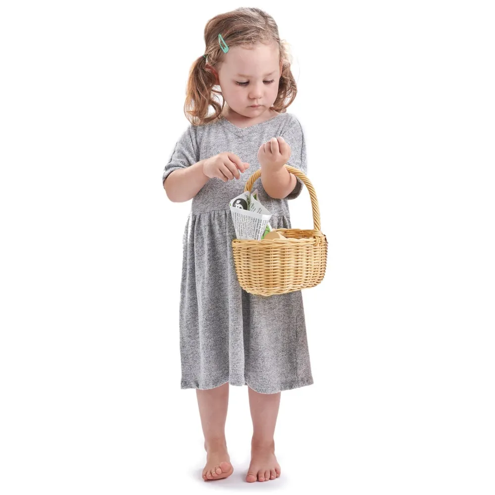 Tender Leaf Wicker Shopping Basket