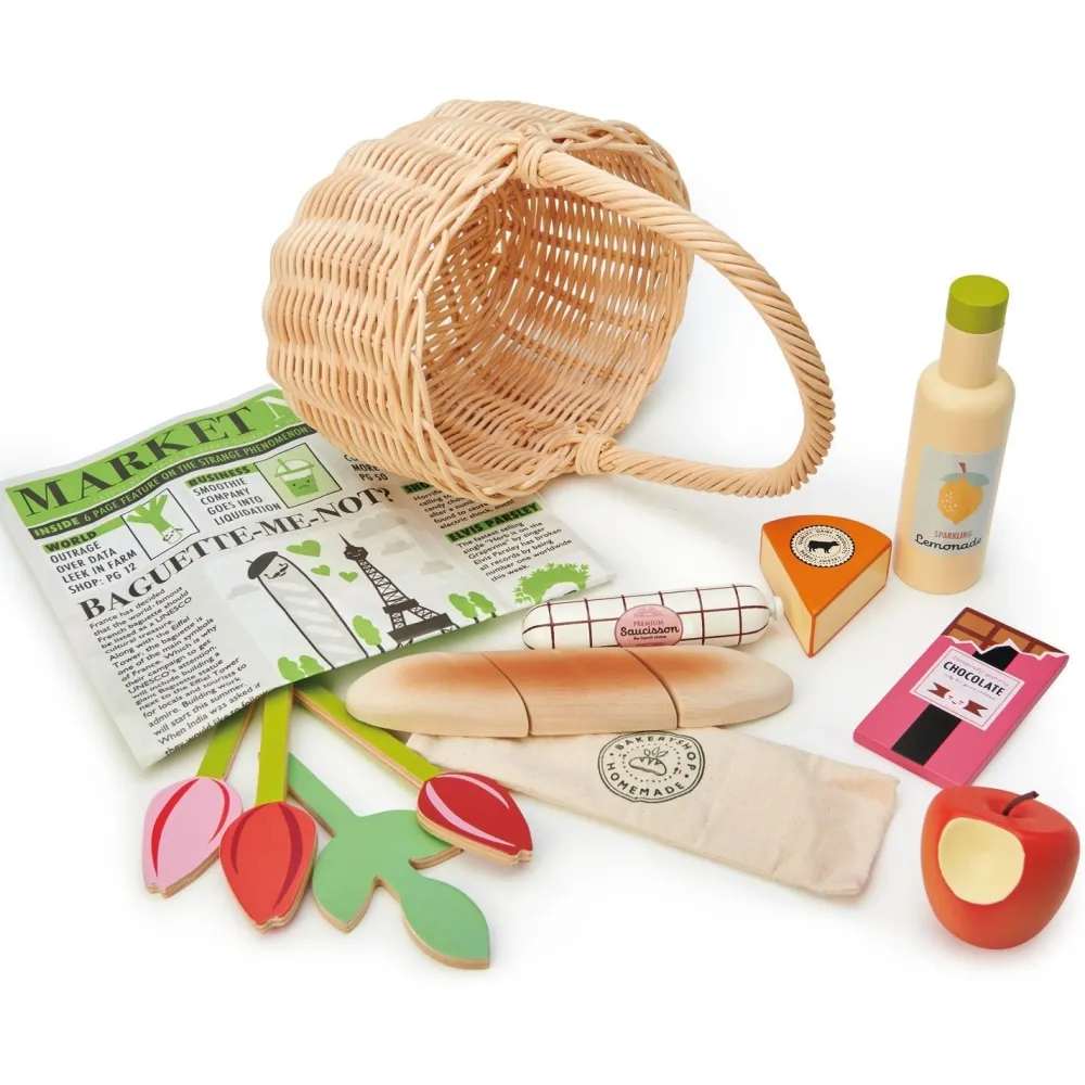 Tender Leaf Wicker Shopping Basket