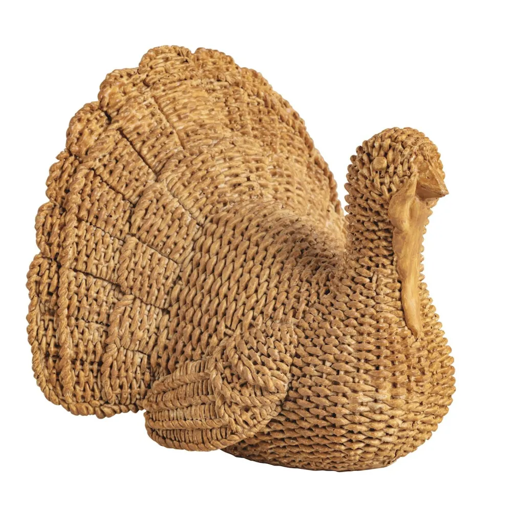 Hot Mud Pie Wicker Turkey Decoration