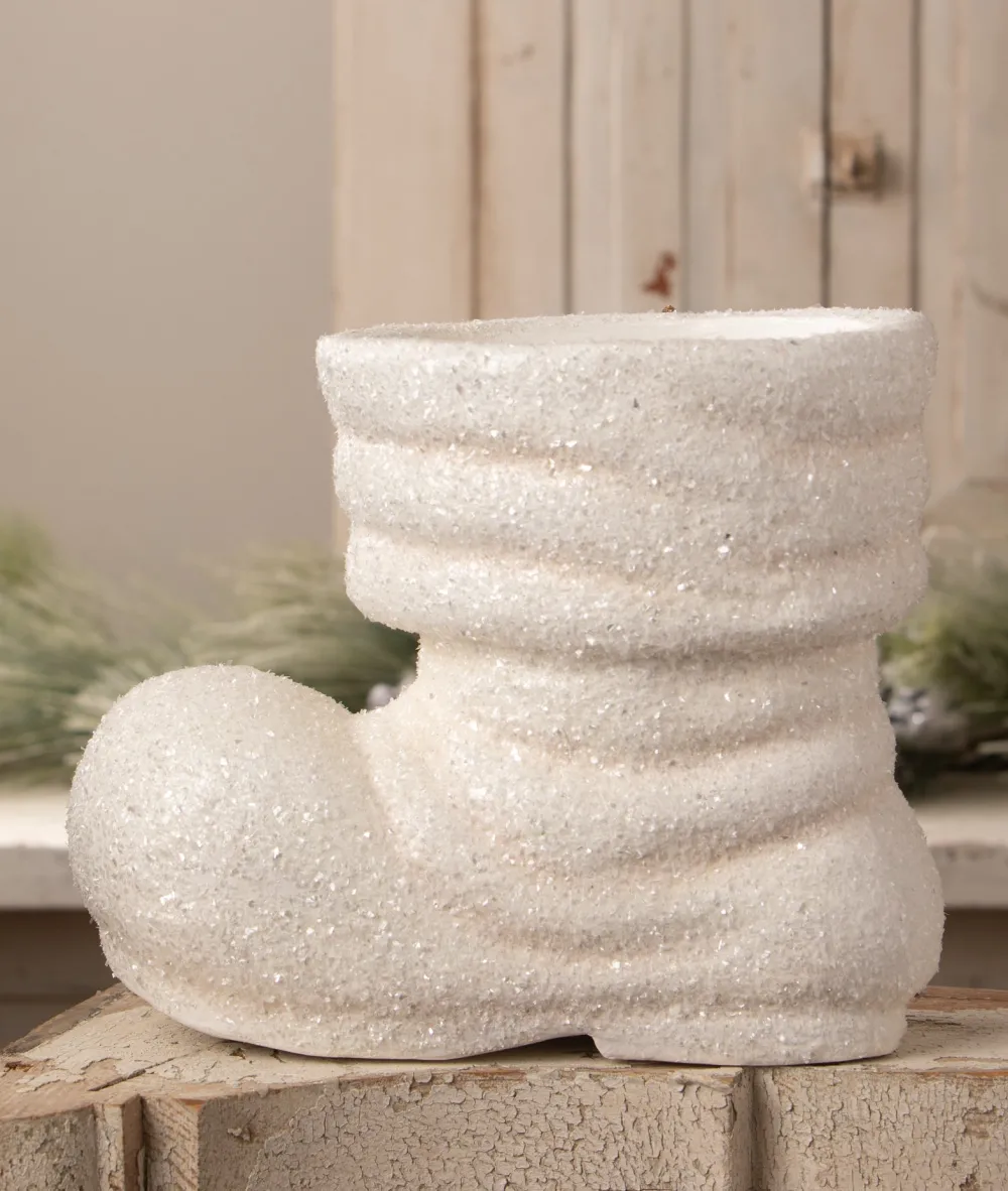 Bethany Lowe Designs, Inc. Winter White Santa Boot